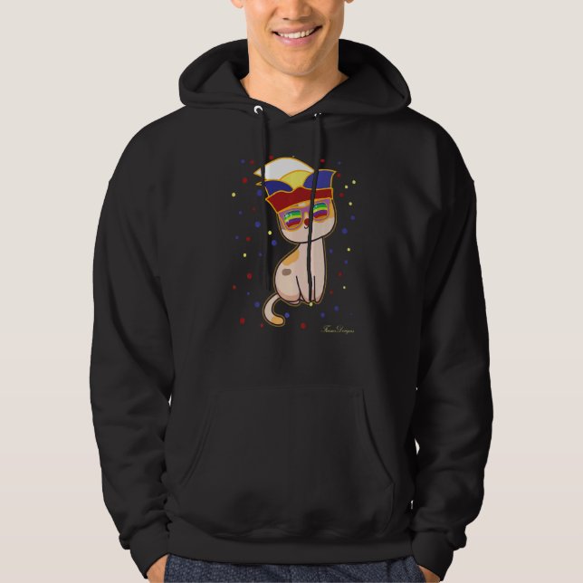 Sudadera Un Gato De Carnaval Dulce Para Dar Forma A Un Carn (Anverso)
