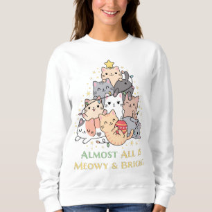 Sudadera Un gato gracioso ama a los Navidades miowy con un