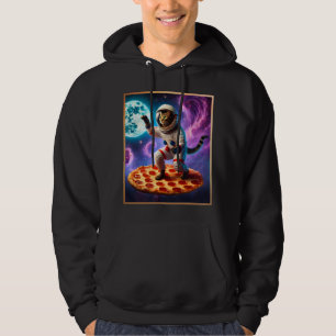 Sudadera Un Gato Gracioso Volando Un Astronauta De Pizza En