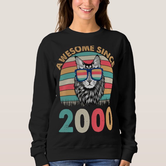 Sudadera Un Gato Increíble Desde 2000 Feliz Cumpleaños Para (Anverso)