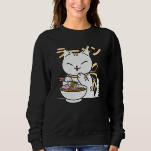Sudadera Un gato lindo comiendo Ramen   Regalo para Cat & R