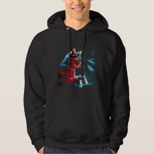 Sudadera Un gato lindo tocando música de piano gusta a un m
