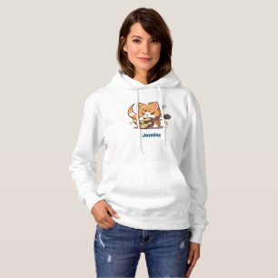 Sudadera Un gato Naranja lindo tocando guitarra