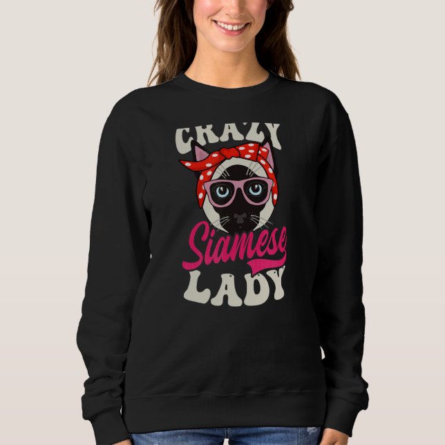 Sudadera Un gato siamés loco (Anverso)
