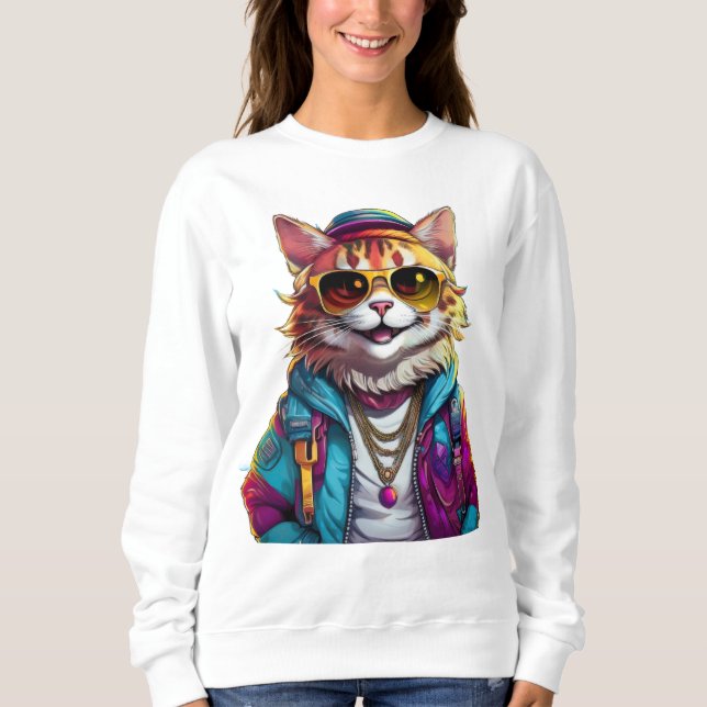 Sudadera Un gato sonriente (Anverso)
