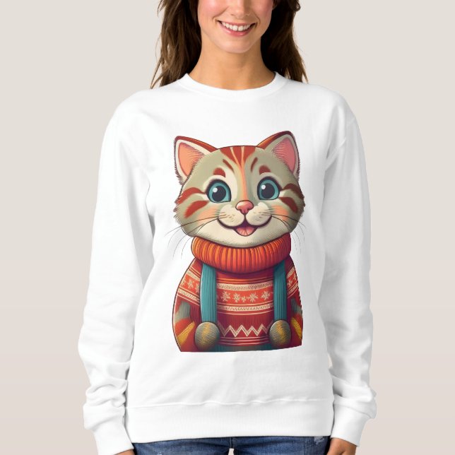 Sudadera Un gato sonriente (Anverso)