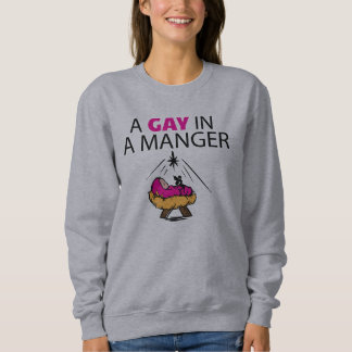 Sudadera Un gay en una camiseta de Navidad del pesebre