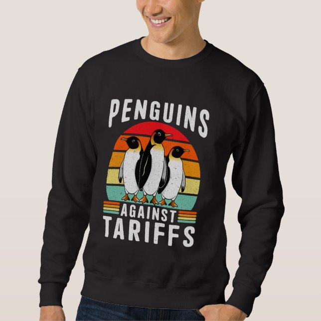 Sudadera Un gracioso retro resiste a los pingüinos en prote (Anverso)