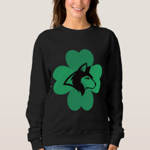 Sudadera Un Husky Afortunado Shamrock Irlandés, un lindo St