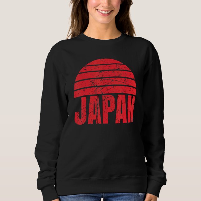 Sudadera Un Japón divertido bajo un fondo rojo de atardecer (Anverso)