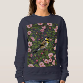 Sudadera Un Jilguero Oriental Entre Rosas Silvestres de Col