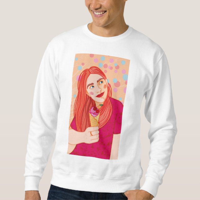 Sudadera un joven chica de pelo rojo. (Anverso)