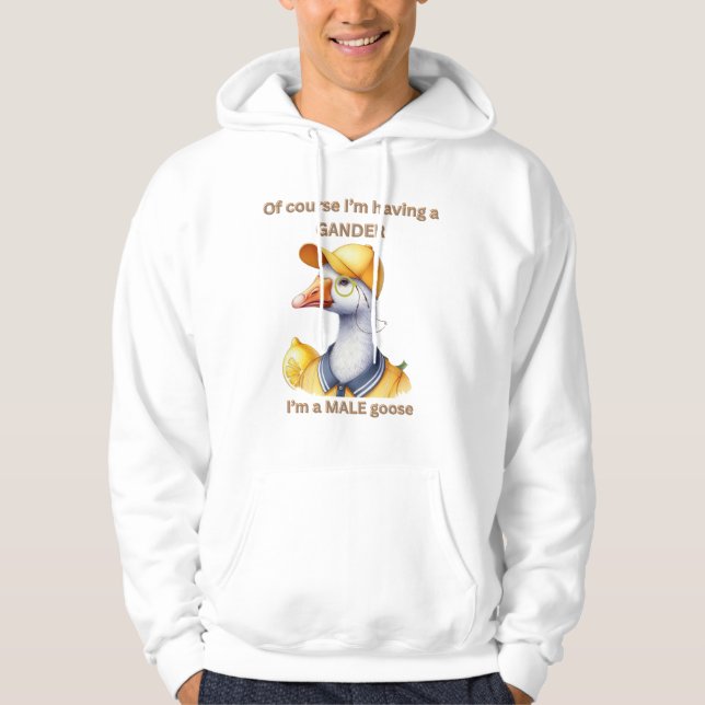 Sudadera Un juego de palabras de Gander Goose macho, con un (Anverso)