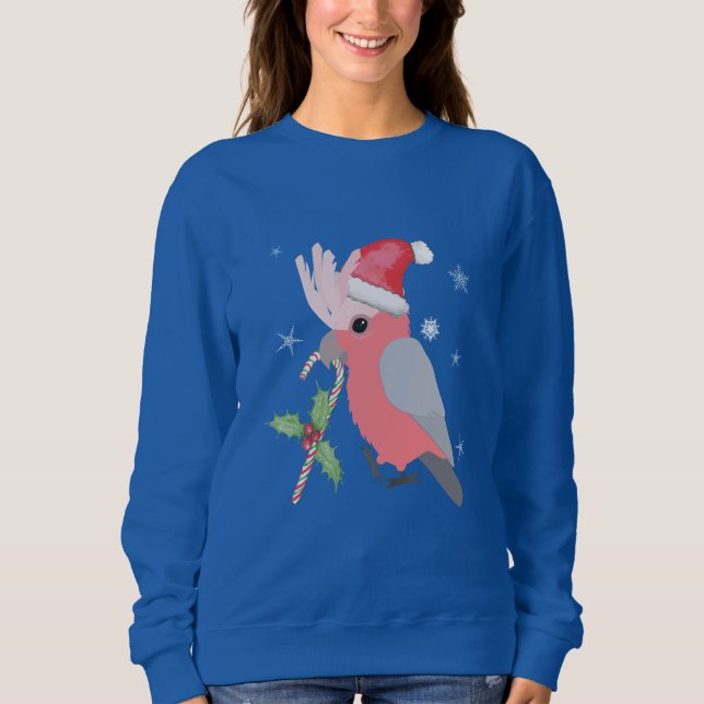 Sudadera Un lindo galah cockatoo de Navidades (Anverso)