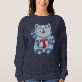 Sudadera Un lindo gato de amor azul