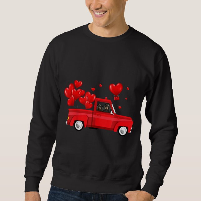 Sudadera Un lindo viajero viajando en camión rojo con amor  (Anverso)