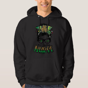 Sudadera Un Lucky Enfermo Leopard Messy Bun Shamrock St Pat