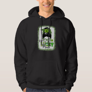 Sudadera Un Lucky Mama St Patricks Day Messy Bun Leopard S