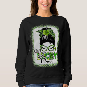 Sudadera Un Lucky Mama St Patricks Day Messy Bun Leopard S