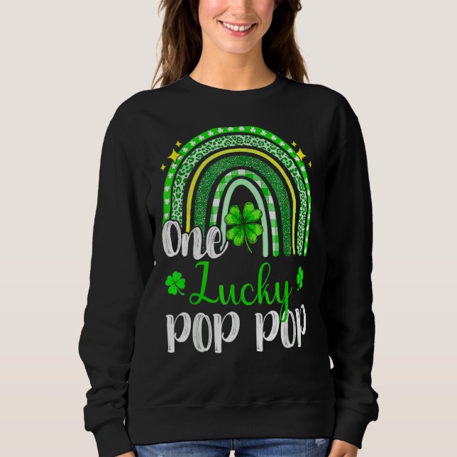 Sudadera Un lujoso leopardo pop pop imprime Rainbow St Patr (Anverso)