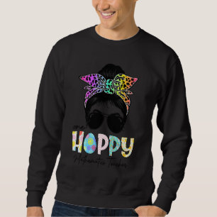 Sudadera Un maestro de matemáticas agitado Messy Bun Teache