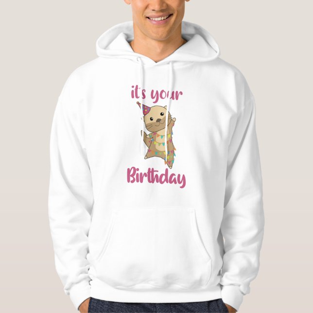 Sudadera Un mejor deseo de cumpleaños para curar un Otter f (Anverso)