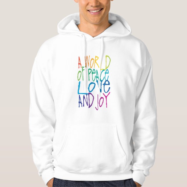 Sudadera Un mundo de paz, amor y alegría (Anverso)