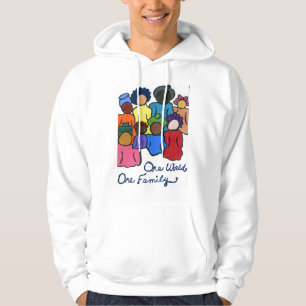 Sudadera Un mundo, una familia multicultural de doble lado