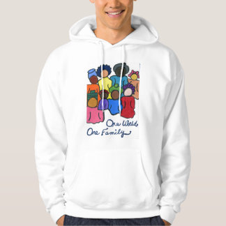 Sudadera Un mundo, una familia multicultural de doble lado