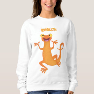 Sudadera Un naranja alegre y lindo bailando
