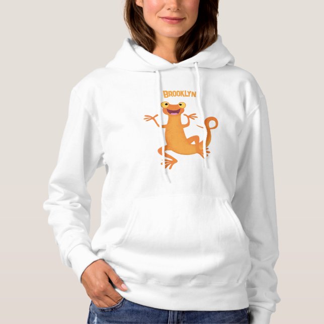 Sudadera Un naranja alegre y lindo bailando (Anverso)
