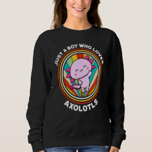 Sudadera Un niño que ama a Axolotls Pescado Caminante Mexic
