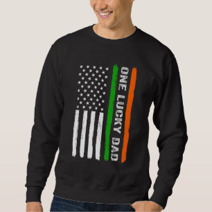 Sudadera Un padre afortunado bandera irlandesa americana Ir