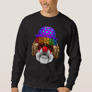 Sudadera Un payaso gracioso Shih Tzu Carnaval vestuario de