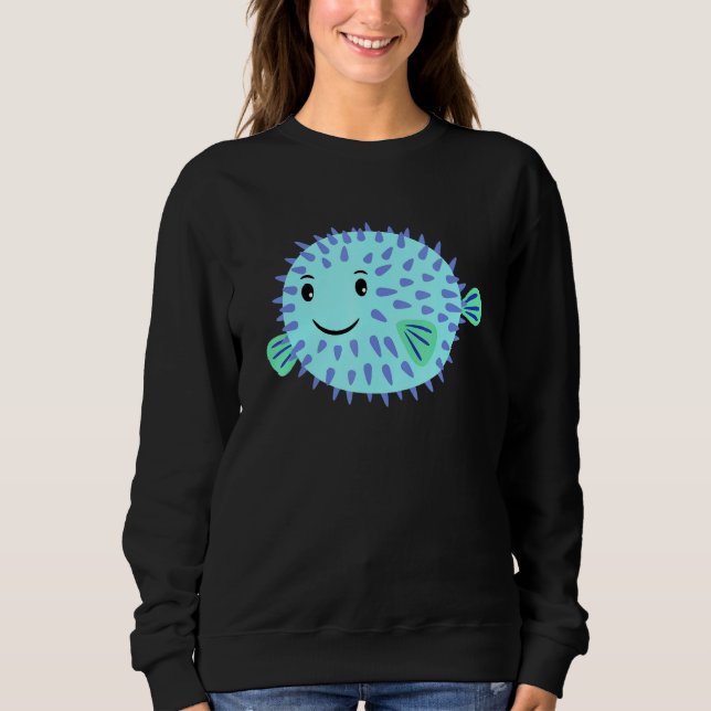 Sudadera Un Pequeño Pescado De Puffer Te Baña Y Ríe (Anverso)