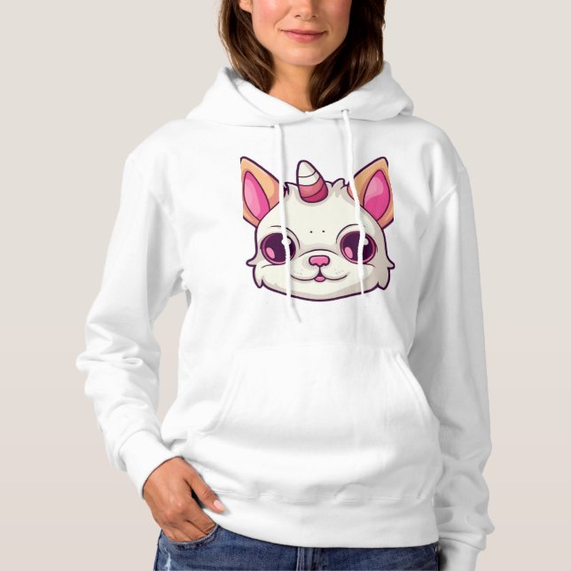 Sudadera un perro con cuernos de unicornio (Anverso)