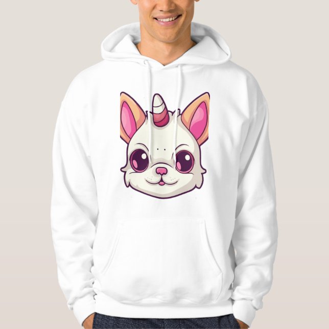 Sudadera un perro con cuernos de unicornio (Anverso)