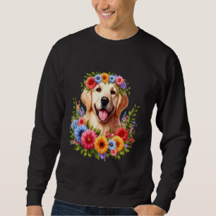Sudadera Un Perro De Golden Retriever Con Un Hermoso Flo Co