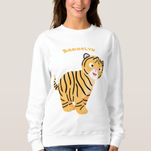 Sudadera Un personalizado feliz del cachorro de tigre