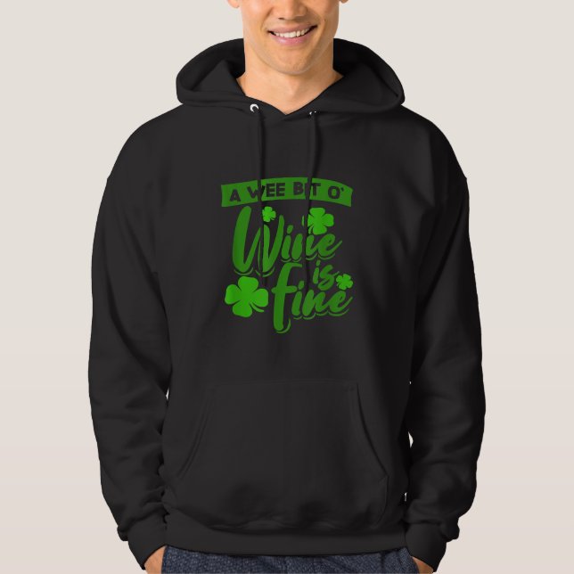 Sudadera Un poquito de vino St Patricks Set para Perforar e (Anverso)