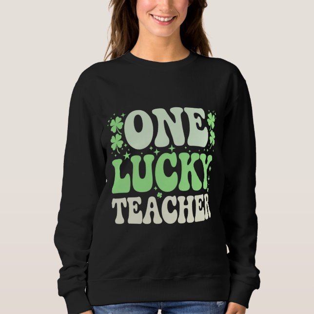 Sudadera Un profesor afortunado Groovy Retro Profesor Día d (Anverso)
