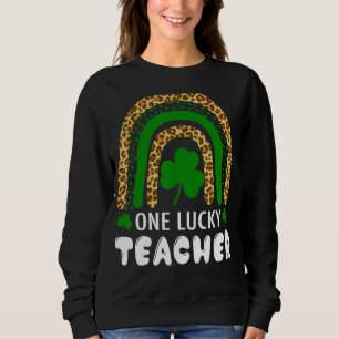 Sudadera Un profesor afortunado Shamrock Rainbow Leopard St