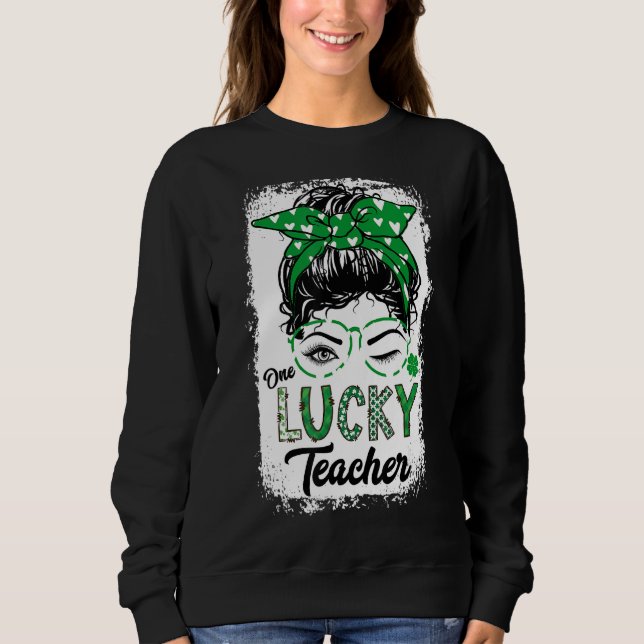 Sudadera Un profesor afortunado, St Patricks Day Wink Eye M (Anverso)
