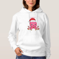 Un pulpo alegre lindo usando Navidades gorra perso