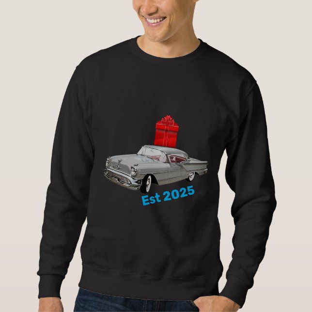 Sudadera Un regalo con un coche antiguo (Anverso)