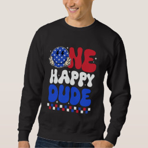 Sudadera Un Tipo Feliz Cara Sonriente Feliz 4 De Julio Patr