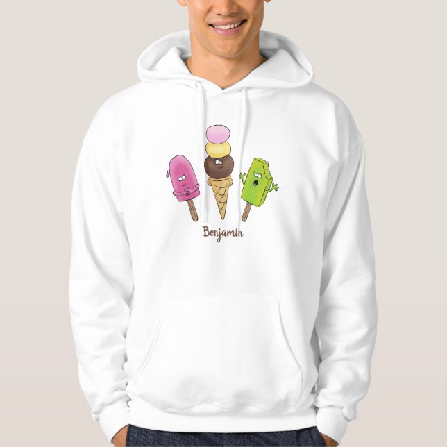 Sudadera Un trío de personalizado de helados de helado de s (Anverso)