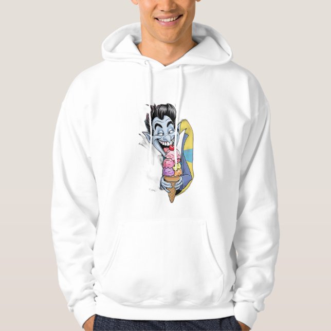 Sudadera Un vampiro gracioso, no tan aterrador comiendo hel (Anverso)