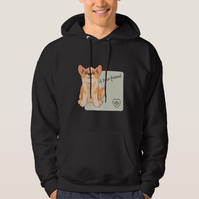Sudadera Un verdadero amigo Welsh Corgi (Anverso)