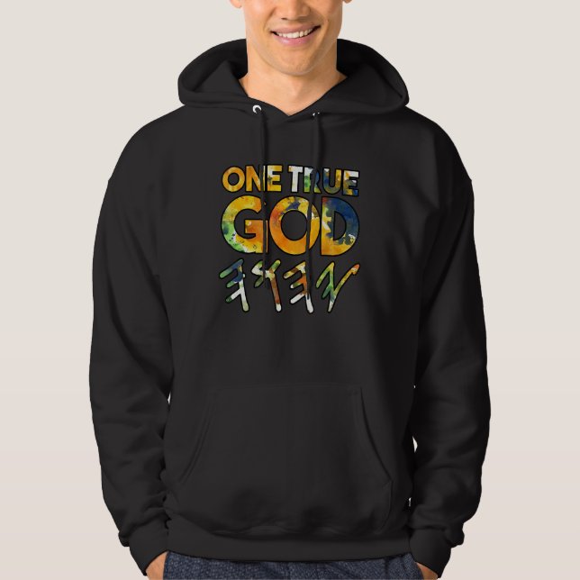 Sudadera Un verdadero dios jeje hebreo (Anverso)